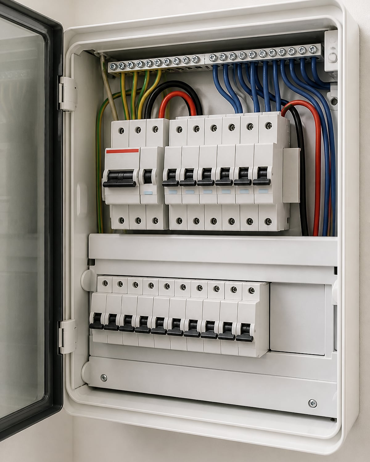 Neat residential switchboard installation